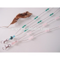 Handgemachte rosa Tiger Eye Crystal ID Kartenhalter Perlen Schlüsselbund Lanyard